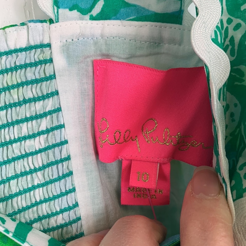 NWT Lilly Pulitzer Botanical green safari sangria Pollie cotton midi dress sz 10 - Picture 7 of 12